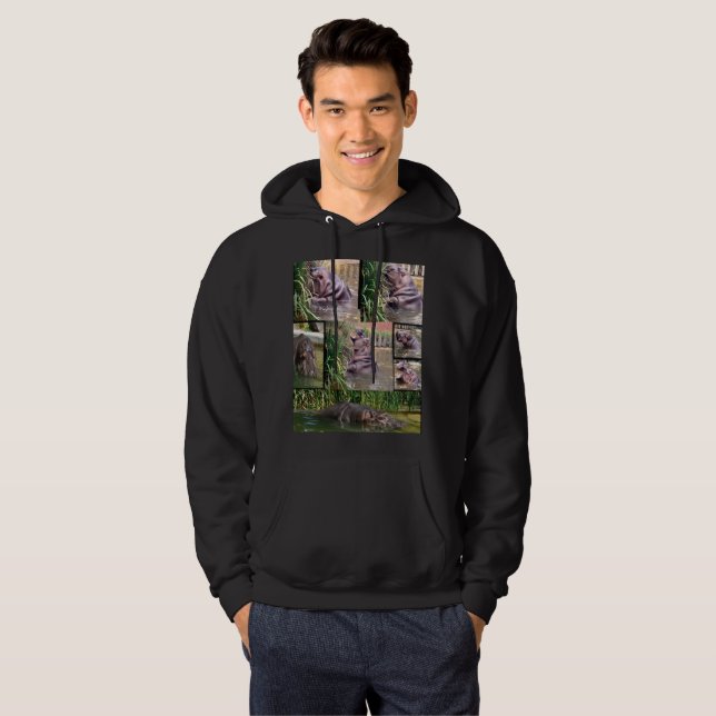 Hippo-FotoCollage, Hoodie (Vorne ganz)