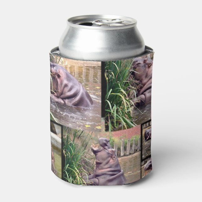 Hippo FotoCollage, Stubby Holder Dosenkühler (Kanne Vorderseite)