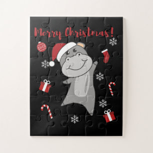 Hippo Frohe Weihnachts Winter Tiere Hippos