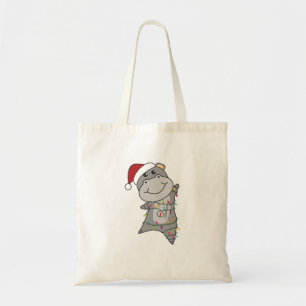 Hippo Frohe Weihnachts Winter Tiere Hippos Erwachs Tragetasche