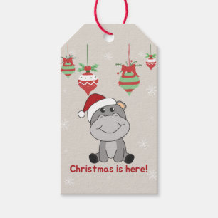 Hippo Frohe Weihnachts Winter Tiere Hippos Geschen Geschenkanhänger