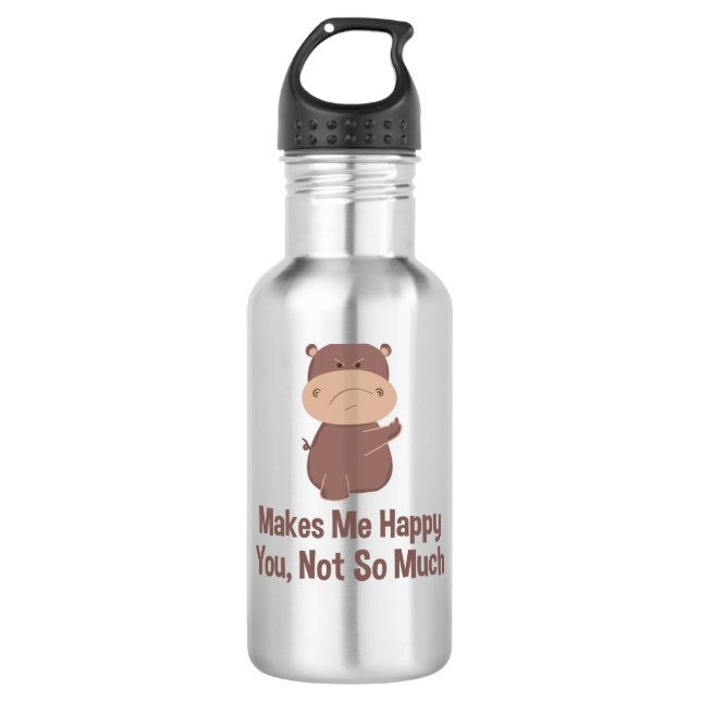 Hippo Funny Edelstahlflasche (Vorderseite)