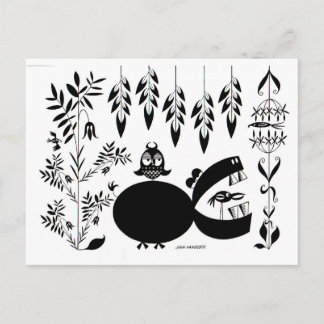 Hippo-Gähnen Postkarte