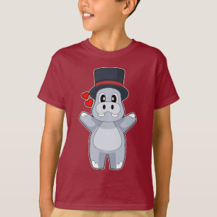 Hippo Groom Cylinder Hochzeit T-Shirt