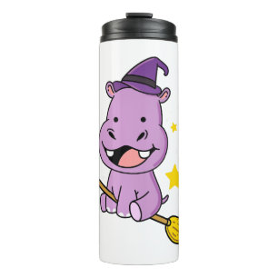 Hippo Halloween Hexe zu Halloween Thermosbecher