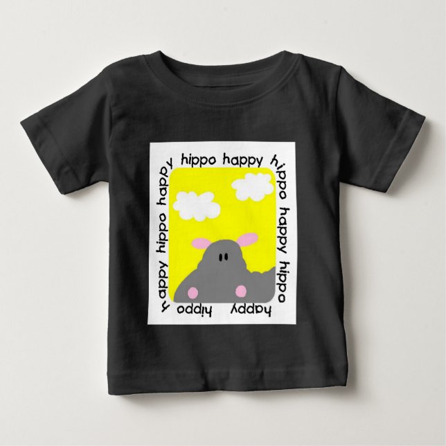 Hippo Happy Baby Raglan T - Shirt (Vorderseite)