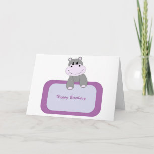 Hippo Happy Birthday Karte