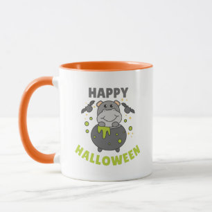 Hippo Happy Halloween Cauldron Bat Tasse