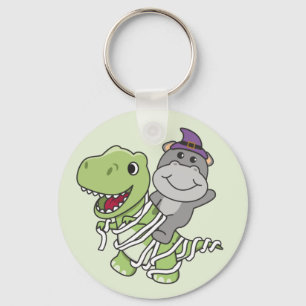 Hippo Happy Halloween T-rex Mummy Costume Schlüsse Schlüsselanhänger