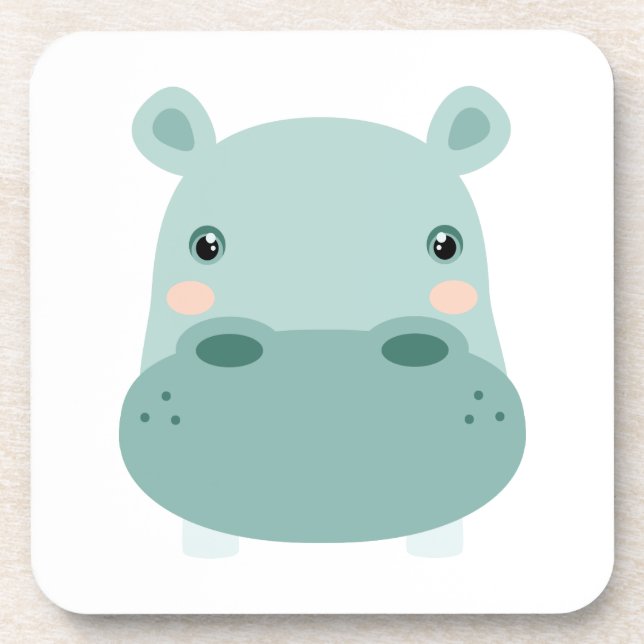 Hippo Head Getränkeuntersetzer (Vorderseite)