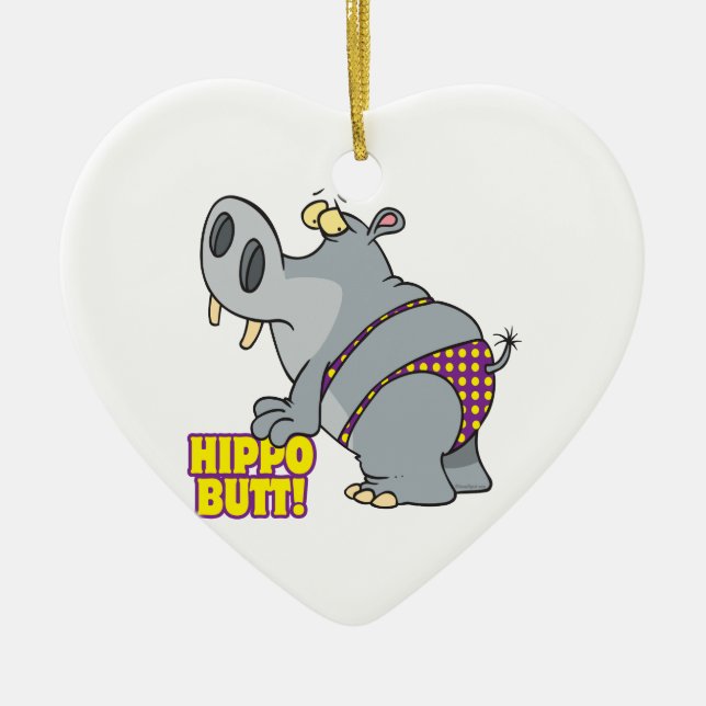 Hippo Hintern Bikini Hippopotamus Keramikornament (Vorne)