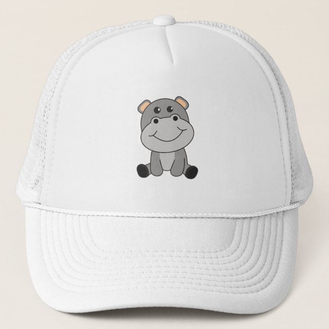 Hippo Hippo Niedliche Tiere für Kinder Hippop Truckerkappe (Vorderseite)