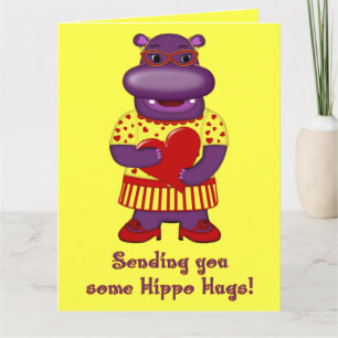 Hippo Hugs Jumbo Grußkarte Karte
