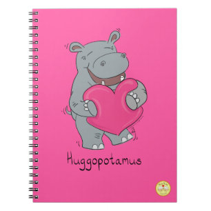 Hippo Hugs Valentine's Day Notebook Notizblock