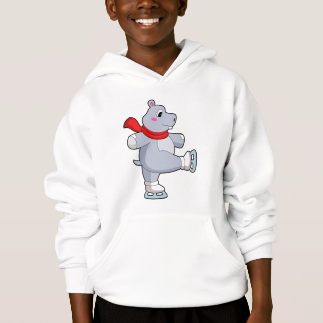 Hippo Ice Skaten Ice Skate Hoodie (Vorderseite)