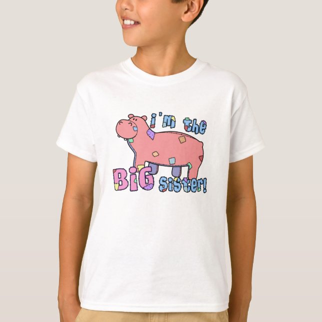 Hippo Ich bin das Big Sister TShirt (Vorderseite)