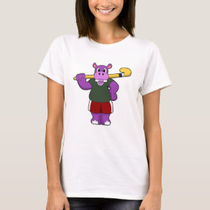 Hippo im Hockey mit Hockey-Schläger T-Shirt