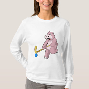 Hippo im Hockey mit Hockey-Schläger T-Shirt