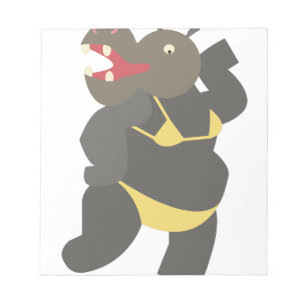 Hippo in Bikini Notizblock