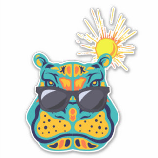 Hippo in den Tropen Sticker
