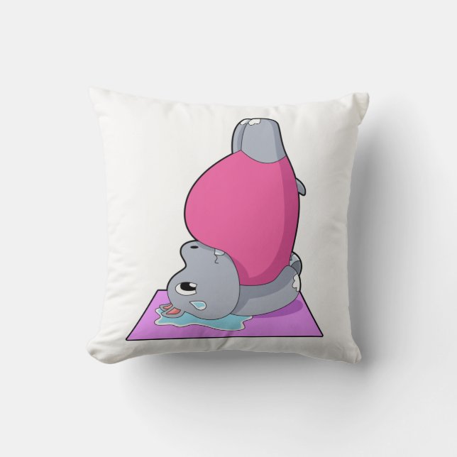 Hippo in der Yoga-Fitness Kissen (Vorderseite)