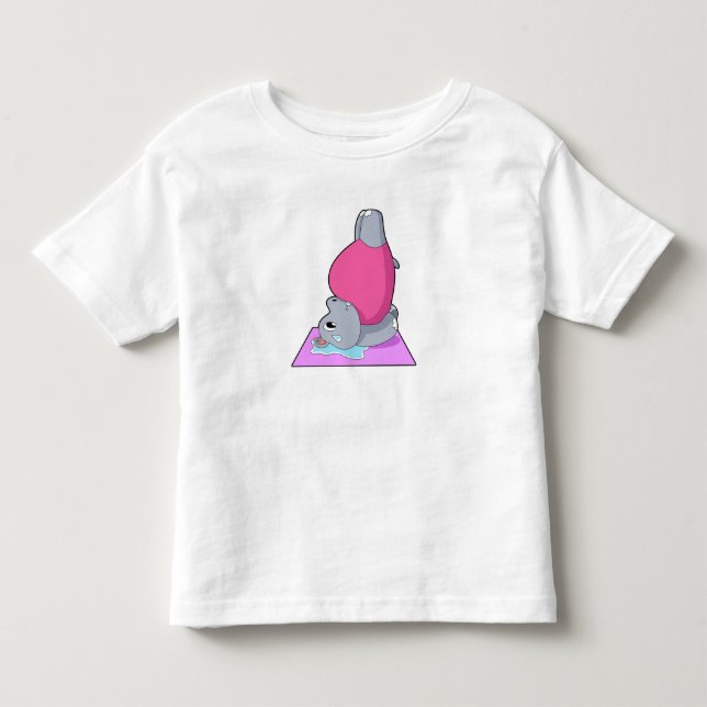 Hippo in der Yoga-Fitness Kleinkind T-shirt (Vorderseite)