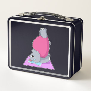 Hippo in der Yoga-Fitness Metall Brotdose