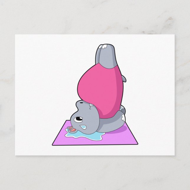 Hippo in der Yoga-Fitness Postkarte (Vorderseite)