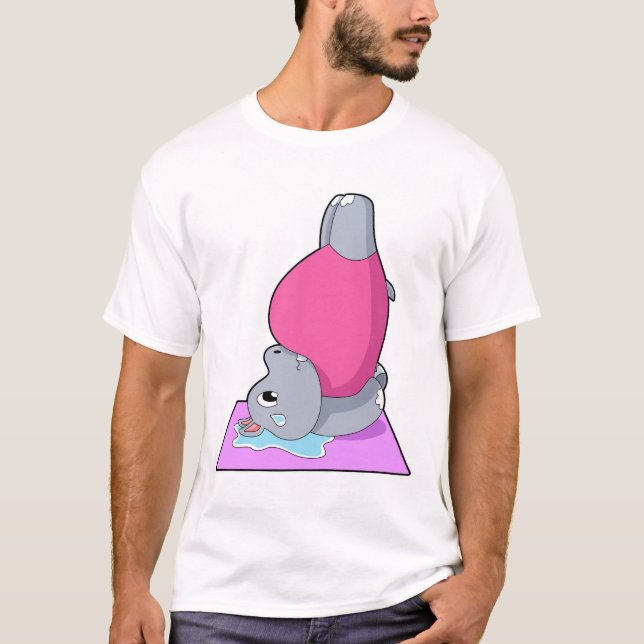 Hippo in der Yoga-Fitness T-Shirt (Vorderseite)