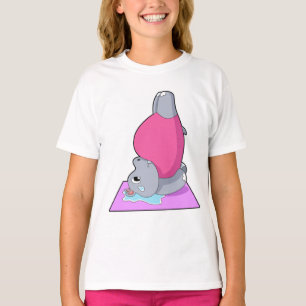 Hippo in der Yoga-Fitness T-Shirt