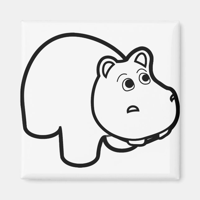 Hippo in Schwarz Magnet (Vorne)