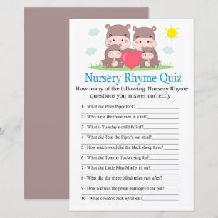 Hippo Kinderzimmer Rhyme Quiz Kinderduschenspiel