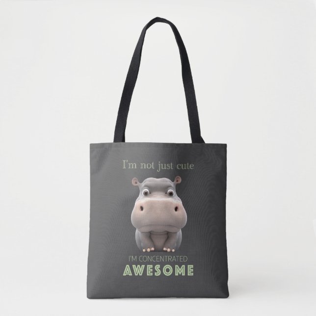 Hippo konzentrierte Phantastische Niedlich Adorabl Tasche (Vorderseite)