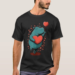 Hippo Liebe Herz für Valentinstag auf Hippopotamu T-Shirt