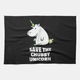 Hippo Lover Gift  Chubby Unicorn Hippo  Niedliches Geschirrtuch