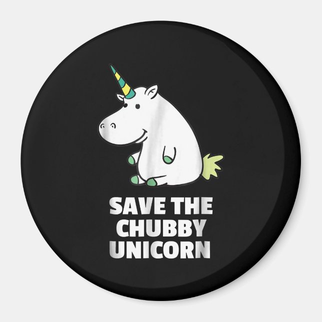 Hippo Lover Gift| Chubby Unicorn Hippo| Niedliches Magnet (Vorne)
