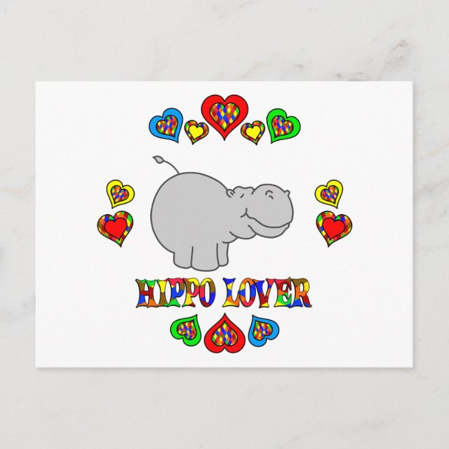 Hippo Lover Postkarte (Vorderseite)