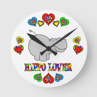 Hippo Lover Runde Wanduhr