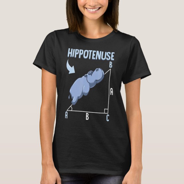Hippo Meme Pythagorean Theorem Hypotenuse Pub T-Shirt (Vorderseite)