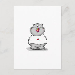 Hippo mit Butterfly auf seiner Nase Postkarte