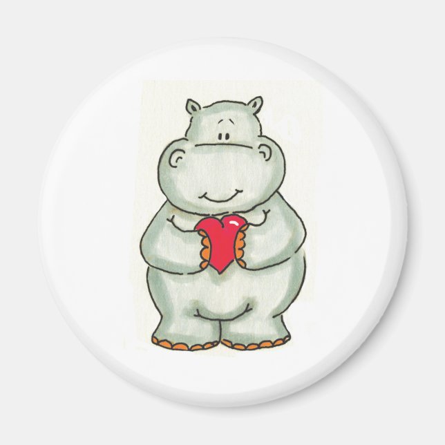 Hippo mit Herz Magnet (Vorne)