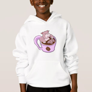 Hippo mit Kaffee-Cup Hoodie