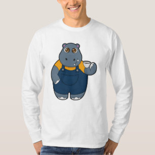 Hippo mit Kaffee-Cup T-Shirt