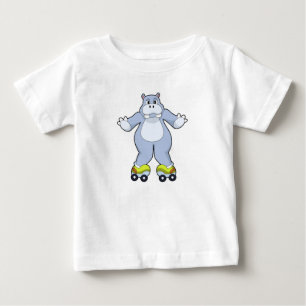 Hippo mit Roller-Skaten Baby T-shirt