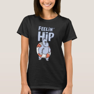 Hippo mit Sonnenbrille Schwimmbad Feelin Angesagte T-Shirt