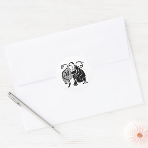 Hippo Monogramm Runder Aufkleber