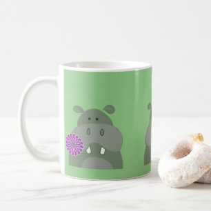 Hippo Mununing eine Blume Spaß Kaffeetasse