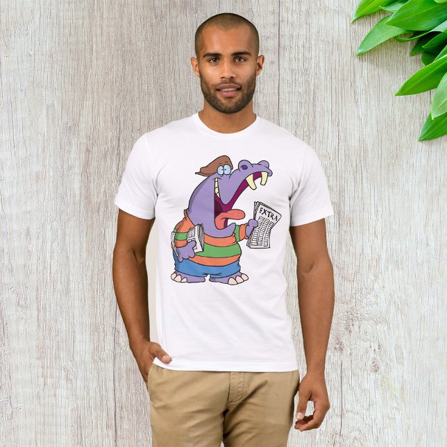 Hippo Newspaper Boy Mens T-Shirt (Créateur téléchargé)