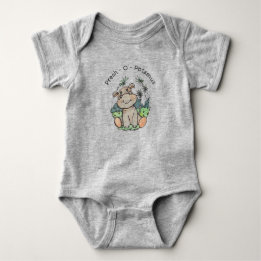 Hippo-Niedliche Tiere Ein Baby Bodysuit Strampler