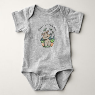 Hippo-Niedliche Tiere Ein Baby Bodysuit Strampler